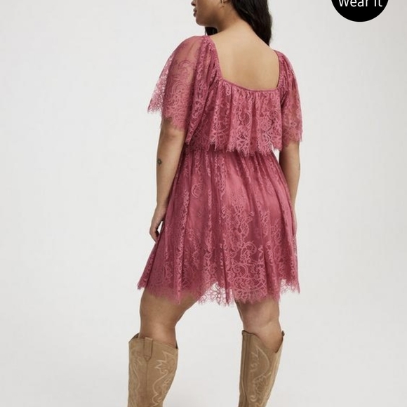 TORRID Pink Lace Dress - Picture 2 of 3